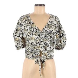 Topshop Zebra Print Tie-Front Top Size 6 worn once!